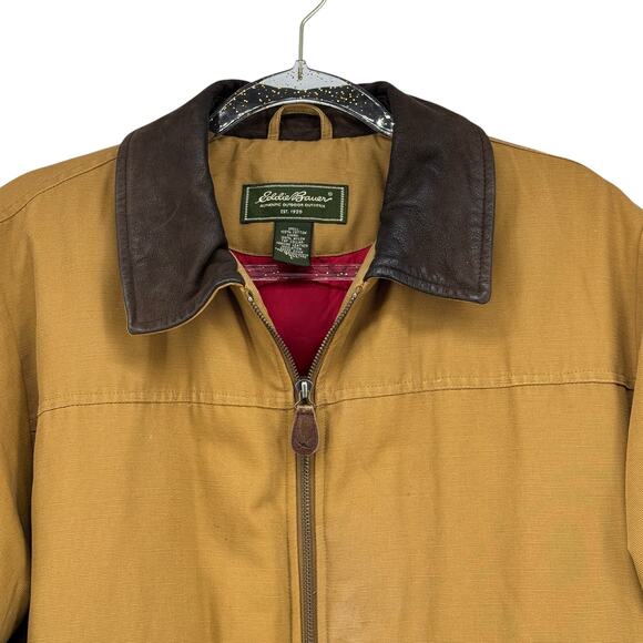 Eddie Bauer Chore Coat Down Quilted Lining Men's LG TALL Field Jacket Distressed - Picture 4 of 16